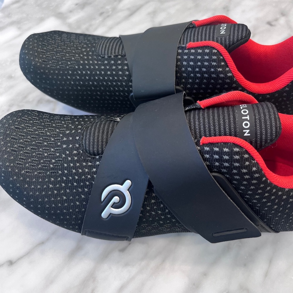 Like New Peloton Altos Cycling Shoes Black Red Bike Cleat
